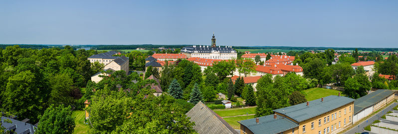 Schloss Hubertusburg in Wermsdorf in der Vogelperspektive
