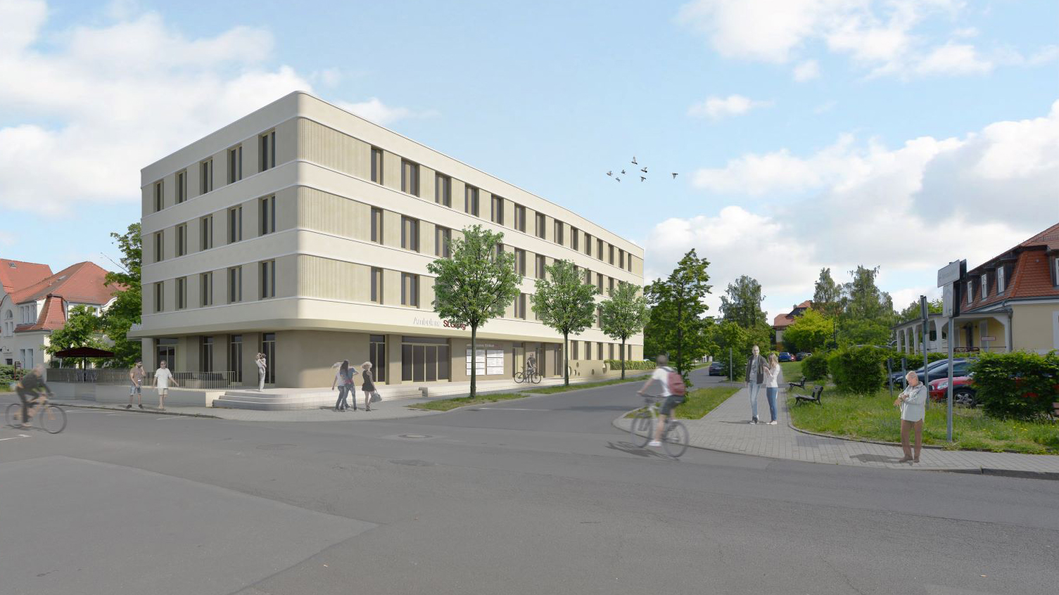 Aussenansicht von einem Gebäude.