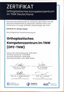 Zertifikat Orthoplastisches Kompetenzzentrum im TNW Deutschland