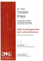 DMKG Zertifikat Kopf- und Gesichtsschmerz Dr. Torsten Kraya