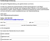 Feedbackbogen zur Entlassung für Pflegedienstleitungen